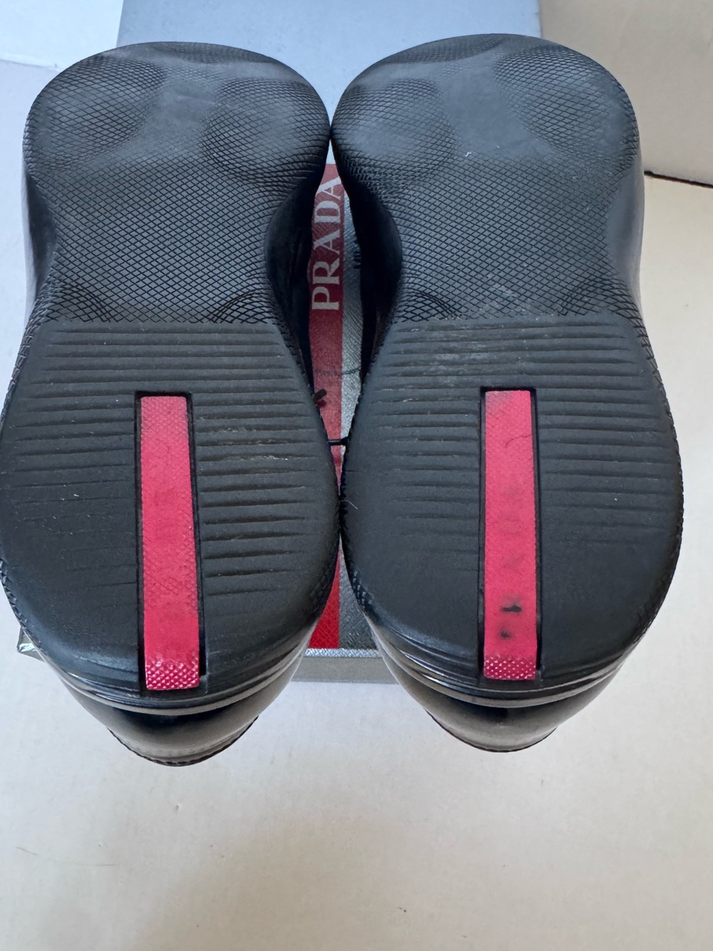 Prada 4E2439 Men’s Black Leather Low-Top Sneakers US 9 | Box & Dust Bag | VGUC - Picture 12 of 16